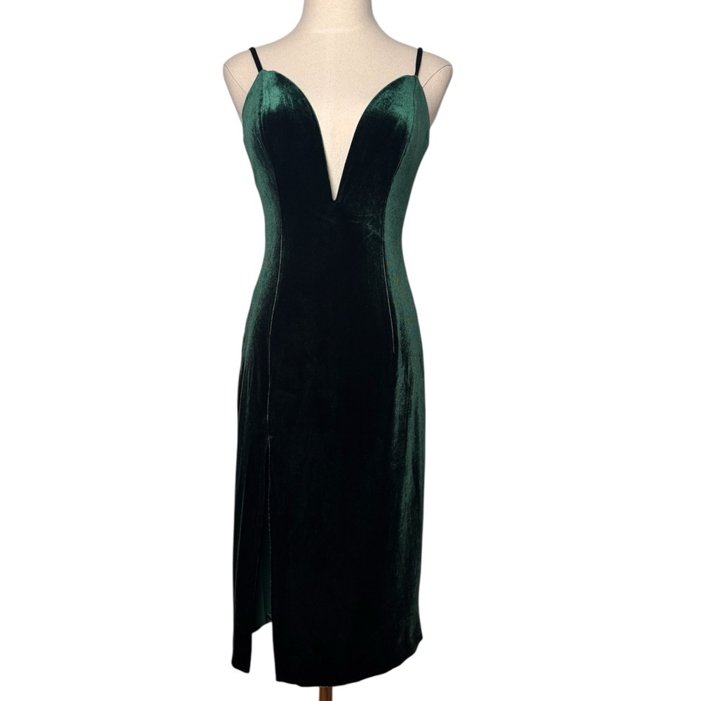 Revolve NBD Velvet Green Dress Shana